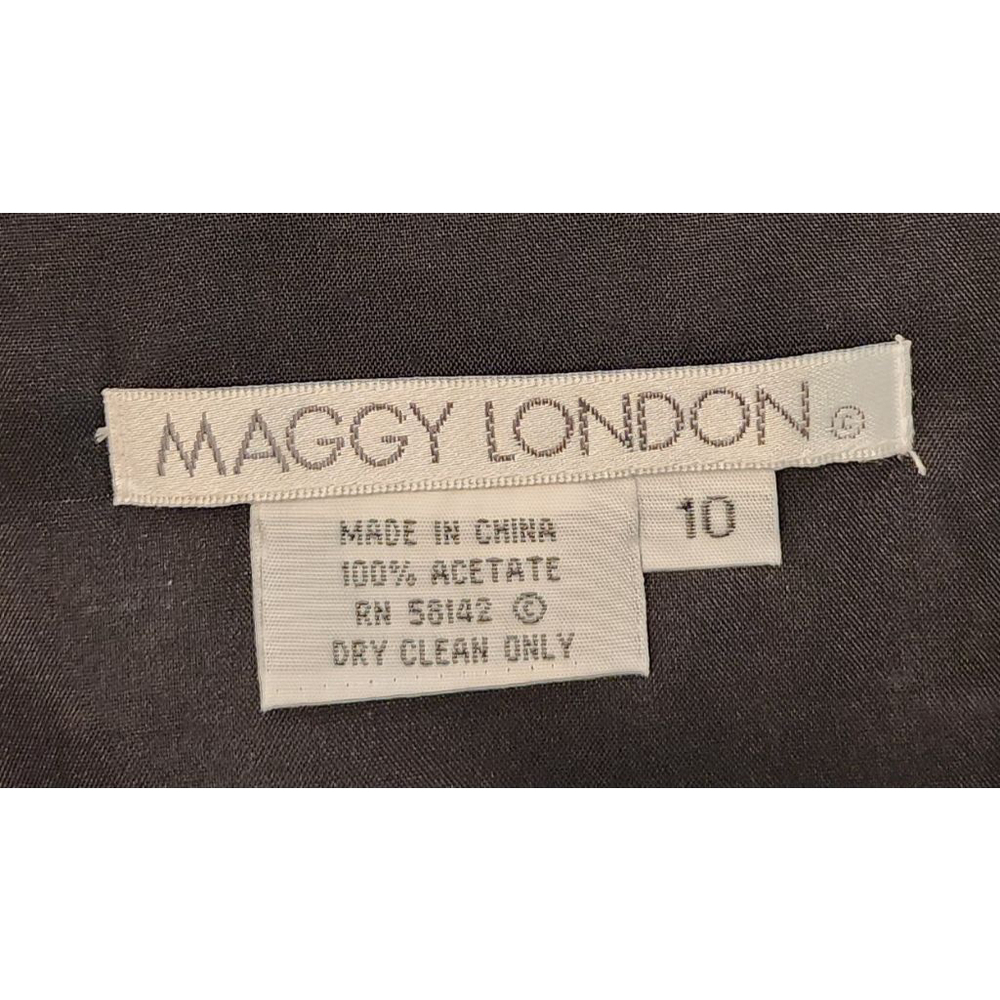 Maggy London Y2K Size 10 Brocade Jacket Floral Magenta Black 3/4 Sleeve Blazer - Picture 9 of 12